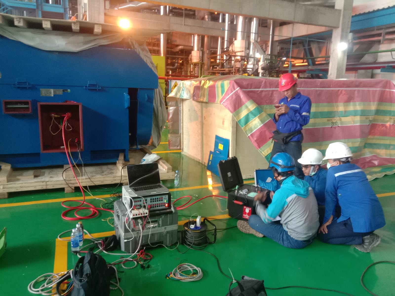 Pengujian tan delta dan insulation generator oleh PT TEM — diagnostik kondisi isolasi winding stator generator industri