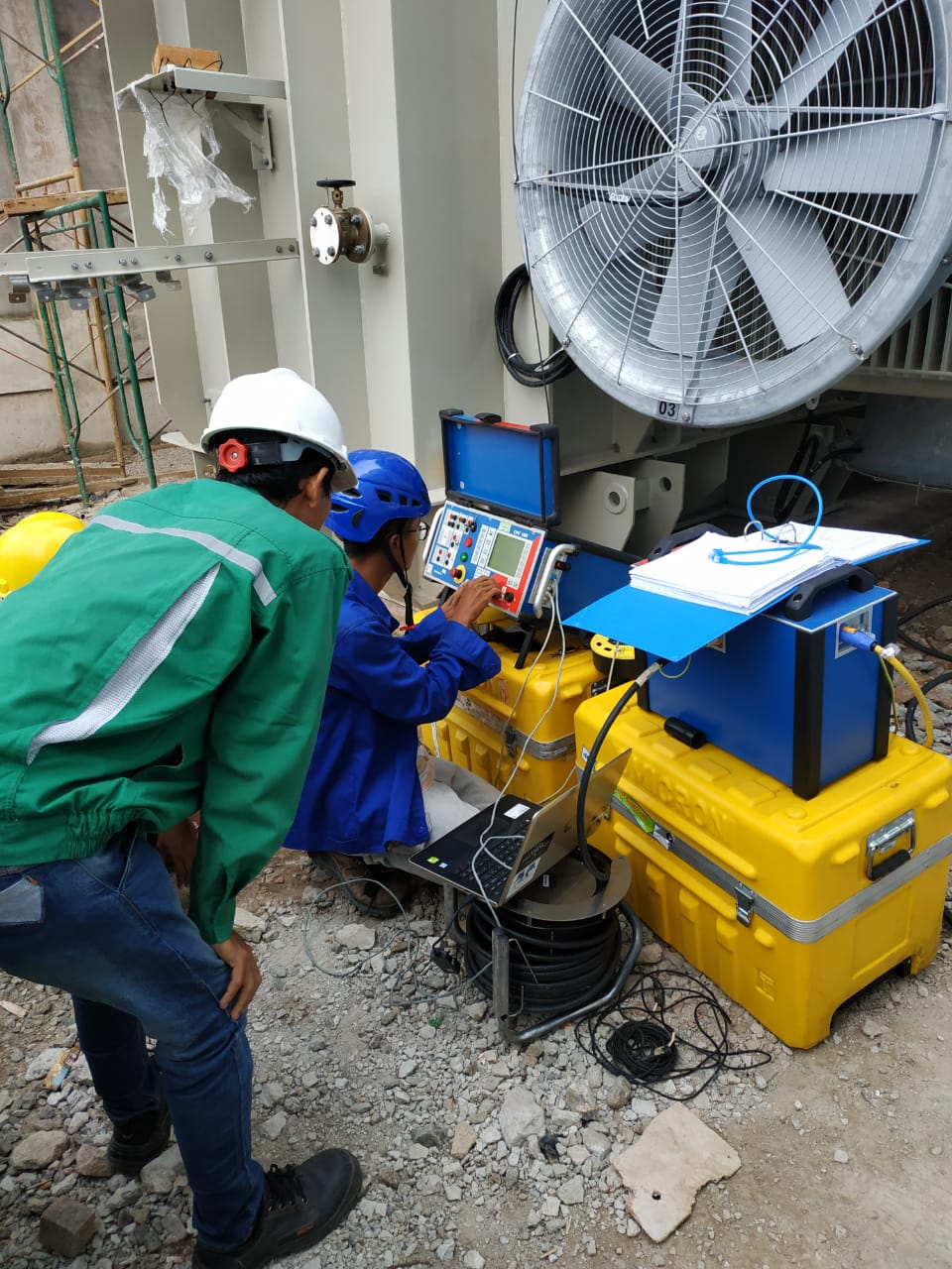 Testing trafo GIS Kebayoran Baru oleh PT TEM — pengujian dan komisioning transformator daya gardu induk kota Jakarta