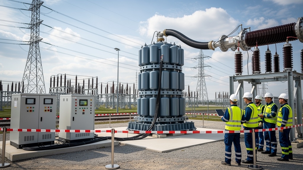VLF hipot test kabel HV GIS 500kV lapangan PT TEM