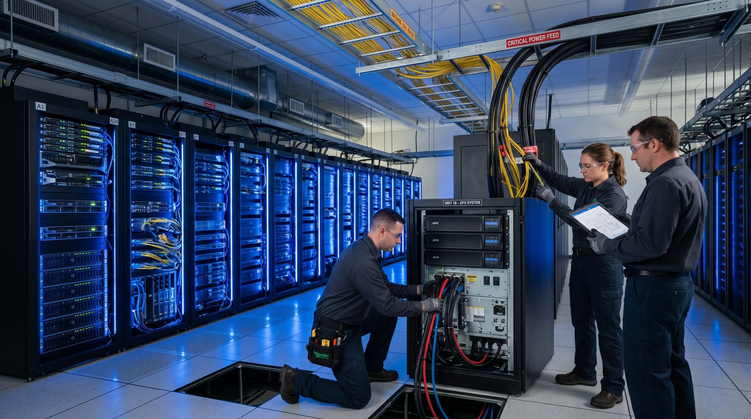 Komisioning infrastruktur critical power data center — UPS system, PDU, dan critical feeder distribution panel